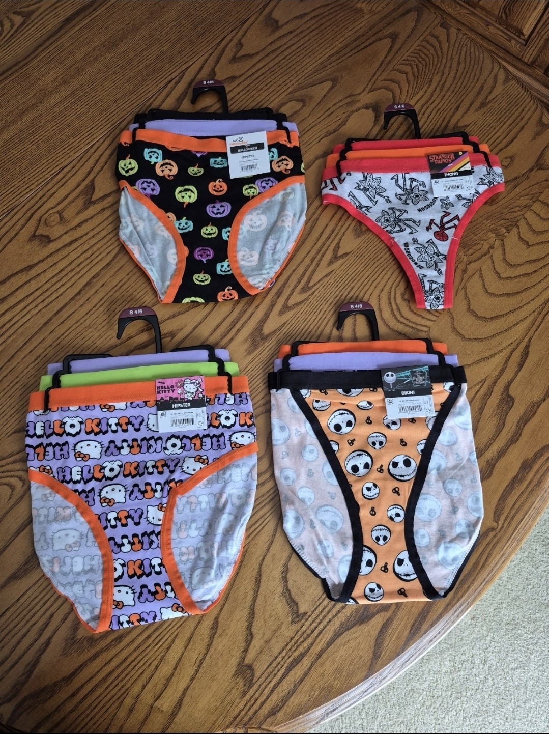 NEW Lot Of 4 Walmart Halloween 3 Packs Of Assorted Underwear Styles, Small