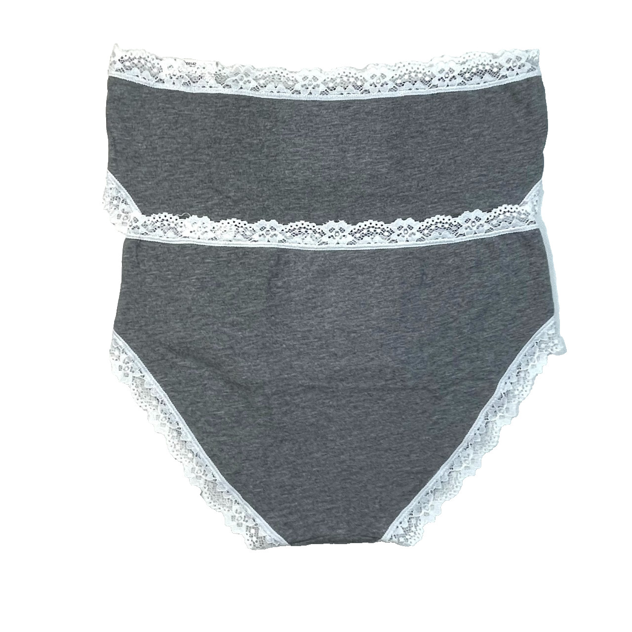 NWT 2-Pack Jenni Women’s S Cotton Blend Lace Trim Print Hipster Panty, Gray