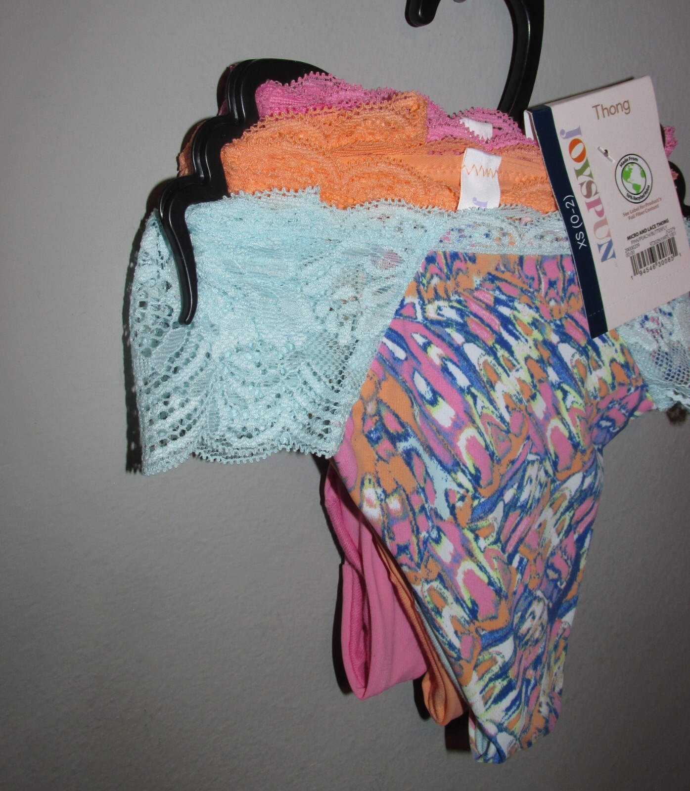 Womens 3 PACK Microfiber/Lace Thong Panties (Size XS 0/2) BRAND NEW W TAGS