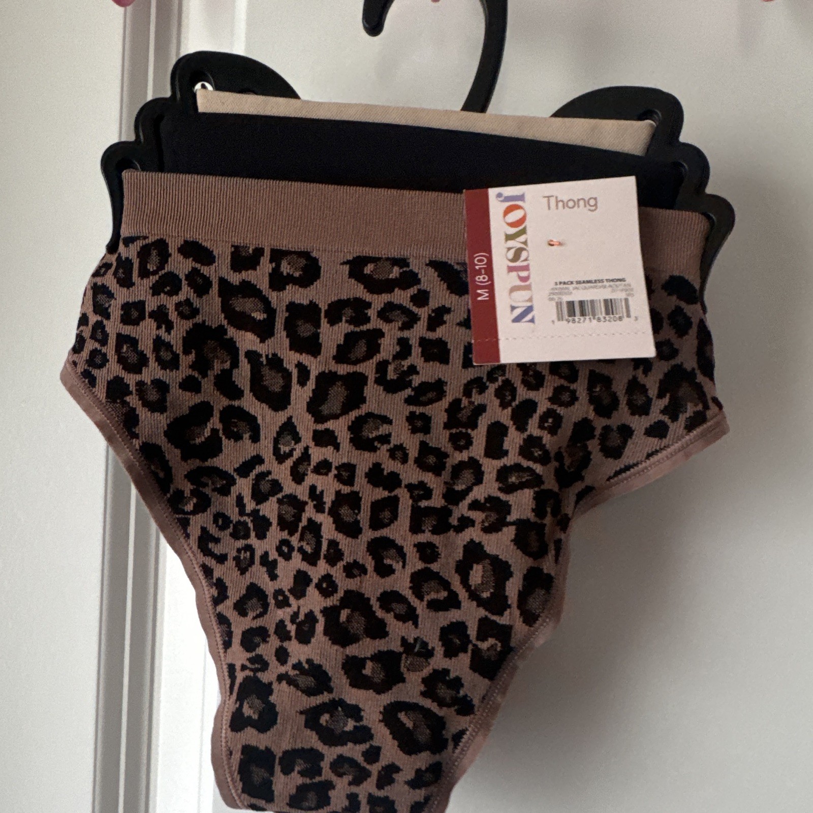 Nadskoï Seamless Thong Panties 3-Pack M Brown/Black Leopard Animal Print