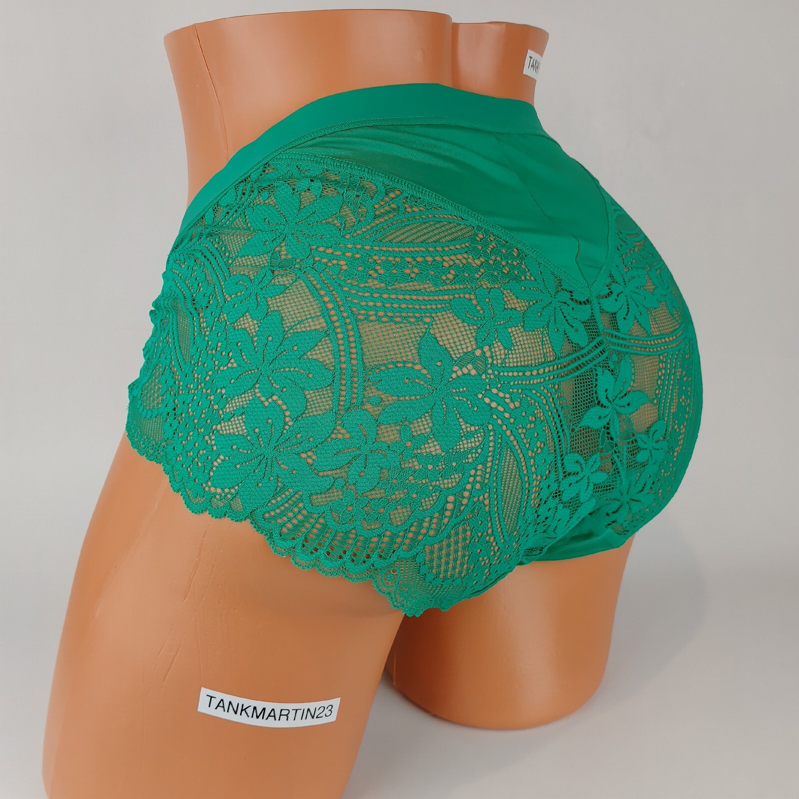LANE BRYANT CACIQUE NO SHOW HIPSTER 14/16 PANTY PLUS GREEN W/ GREEN LACE SOLID