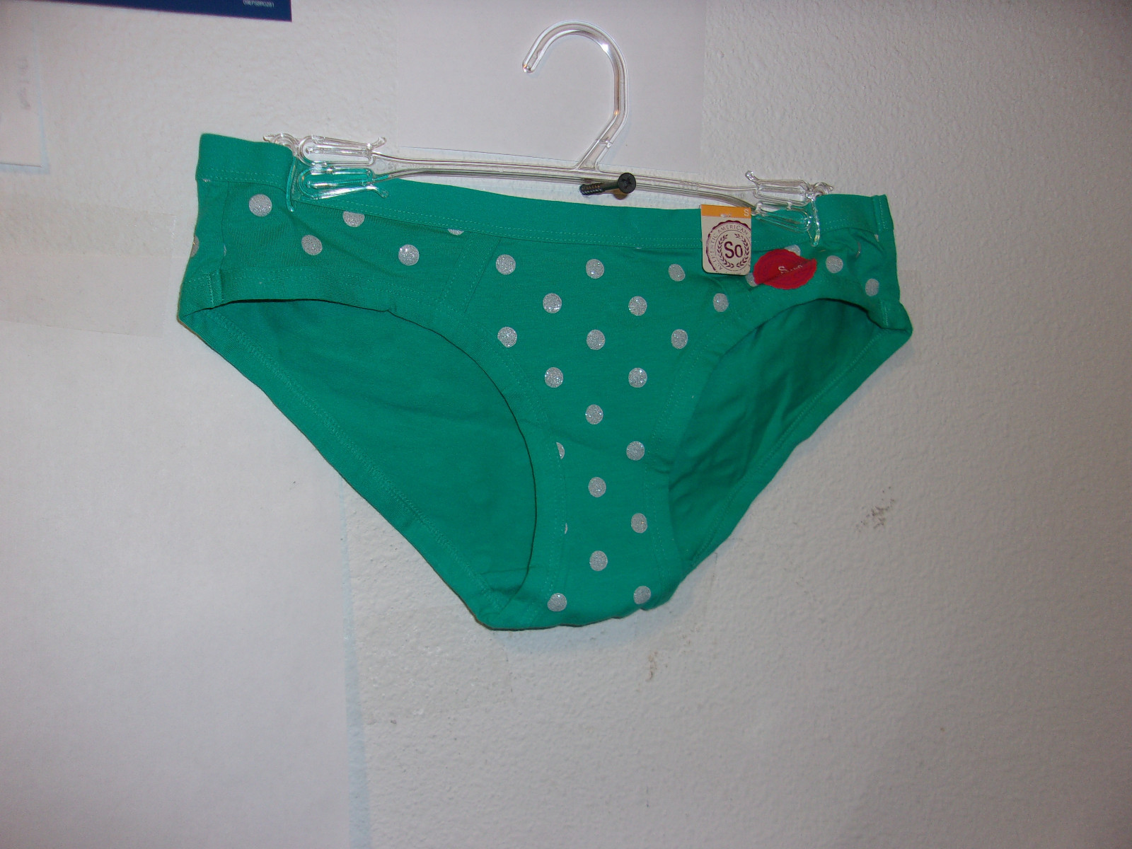 NEW LADY’S AMERICAN HERITAGE SPRING GREEN DOT PRINT ELASTIC WAIST HIPSTER PANTY