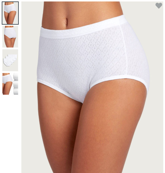 Women Jockey 3-Pack Briefs Breathe (White) 100%Cotton Comfort Classic Underwear