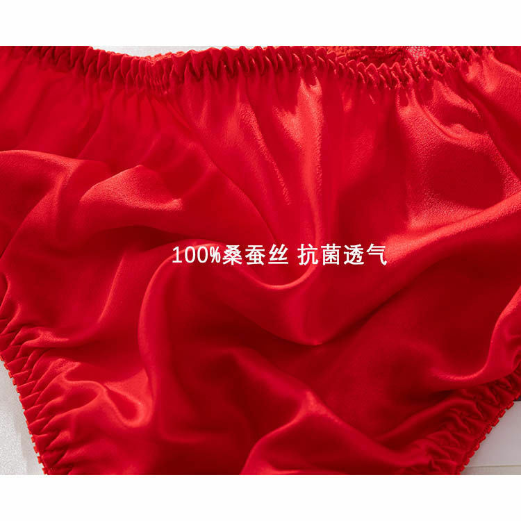 4 Pairs Girls 100% Silk Panties Lace Knickers Naughty Panties For Women Briefs