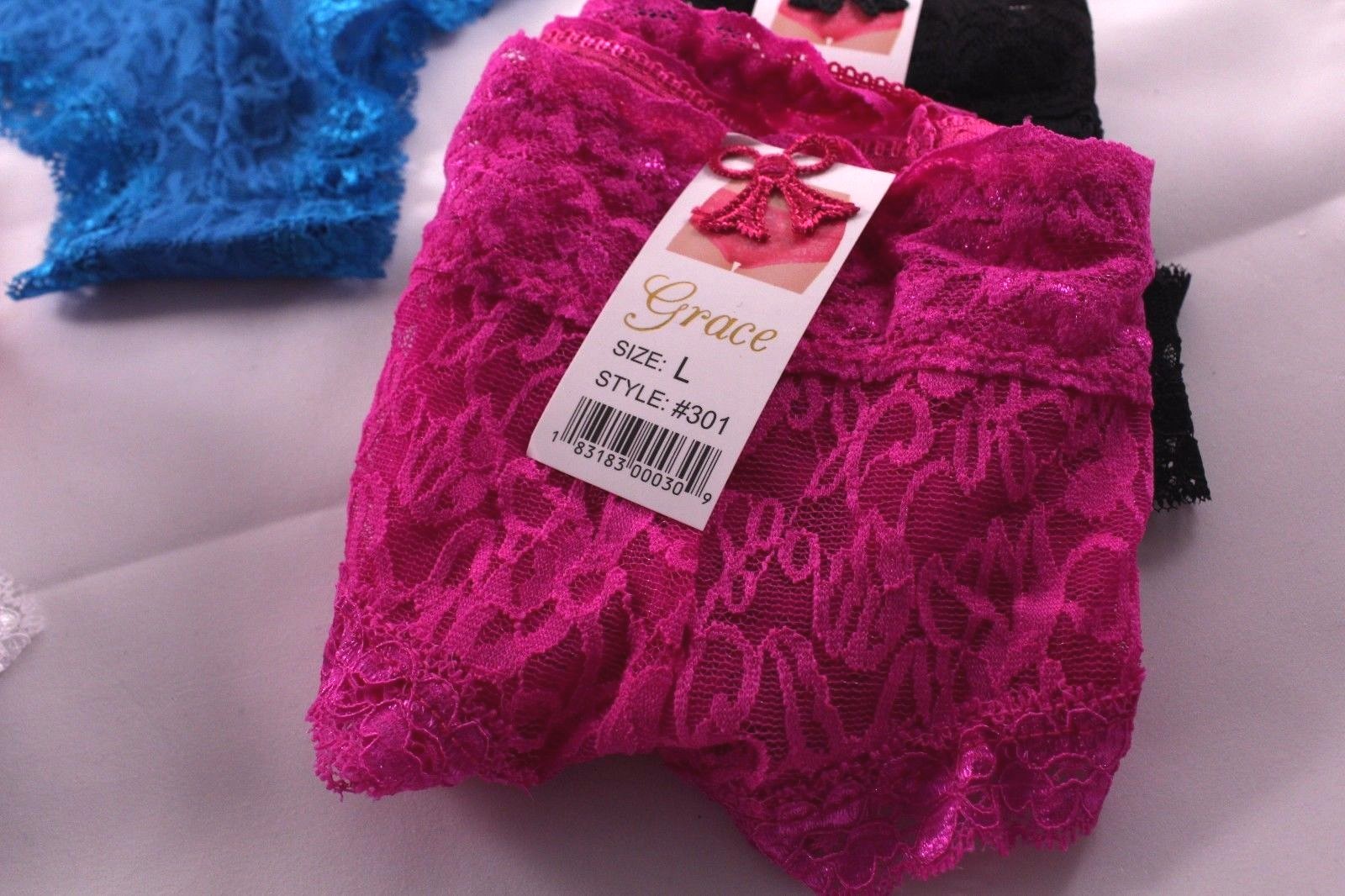 5 Grace Lace Bikini Underwear Assorted Colors Style 301 Size L