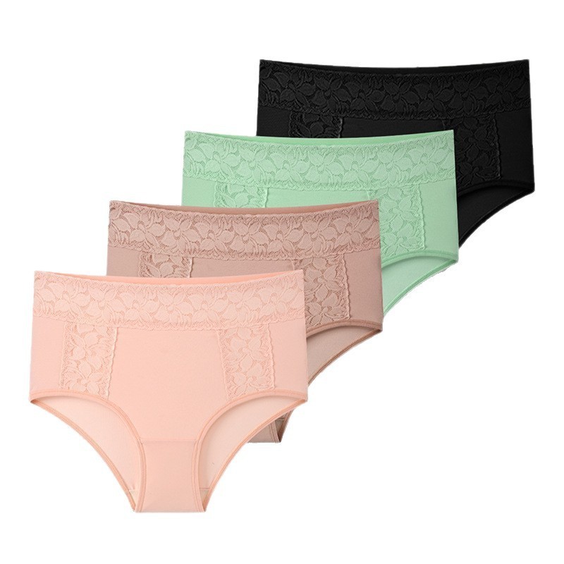 4 Pack High Waist Milk Silk Bikini – Cotton Gusset Tummy Control Butt Lift S-2XL