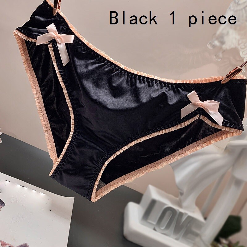 Women Girls Silky Satin Briefs Panties Underwear Sex Lingerie Low Waist Sweet