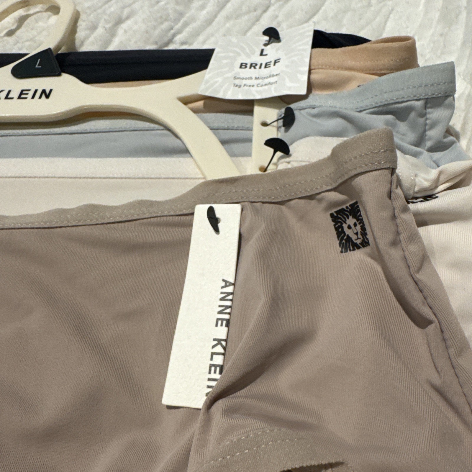 5 NEW ANNE KLEIN SMOOTHING MICROFIBER BRIEF PANTIES UNDERWEAR LARGE LINGERIE