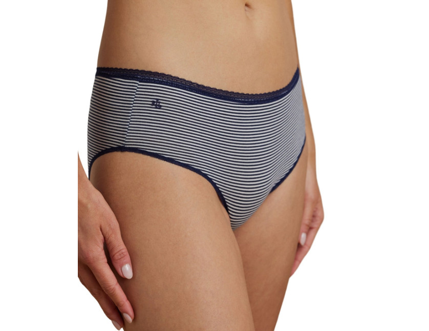 Ralph Lauren NAVY/SILK WHITE Women Mid-Rise Hipster Underwear US X-Large