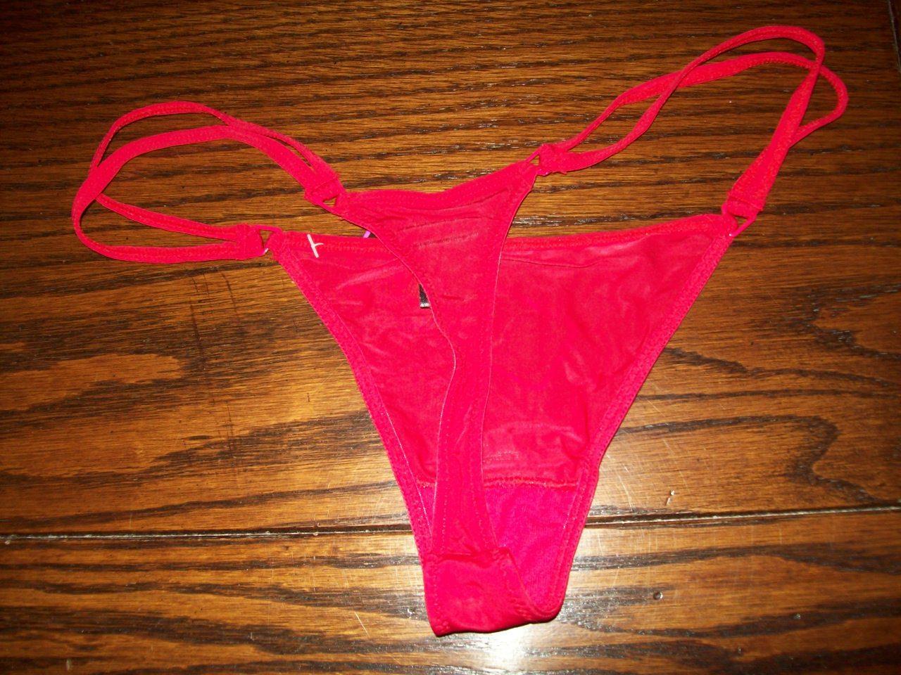 NWT BETTY JADE DOUBLE G string SIDE THONG PANTIES NYLON DP124121 RED S M L