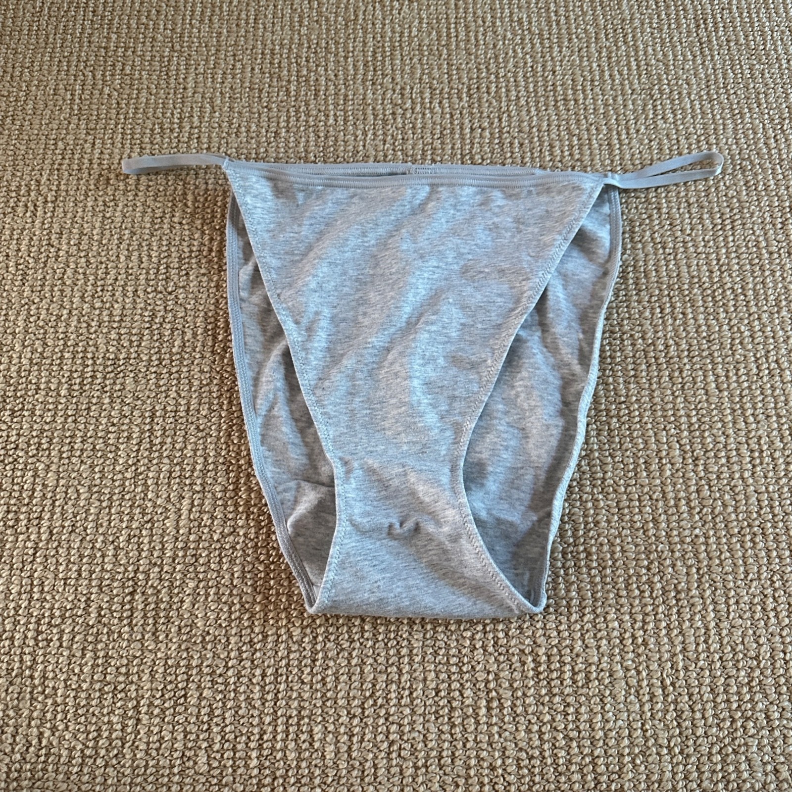 Skims Heather Gray Cotton Jersey String Bikini, Size 4X NWT