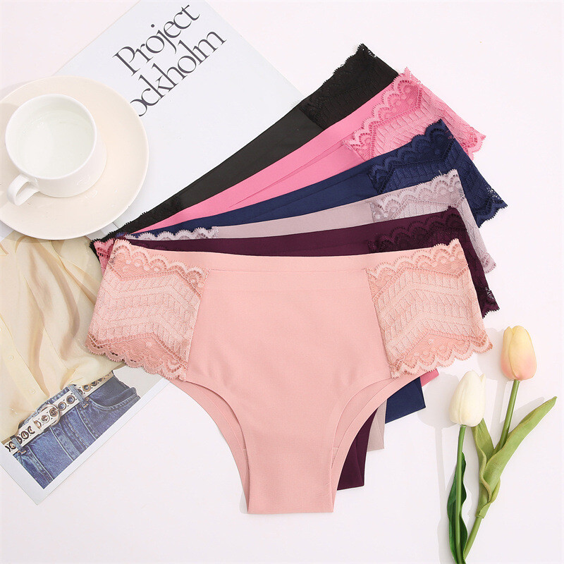 6 Pack Lot Sexy Womens Panties Briefs French Lace Underwear Seamless Lingeries