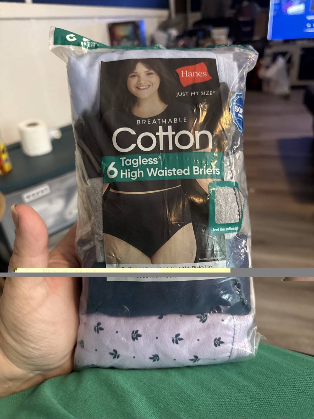 Hanes Just My Size Womens High Waisted Briefs 6 Pack Size 13/5x Cotton NEW