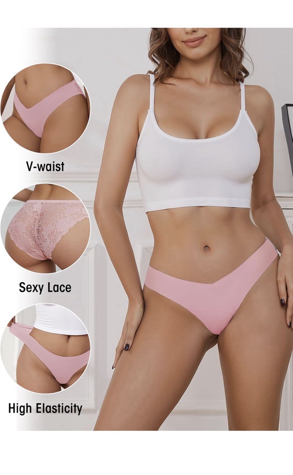 DHFBABY Sexy Cheeky Womens Underwear Comfortable Seamless Panties Medium 6 Pk