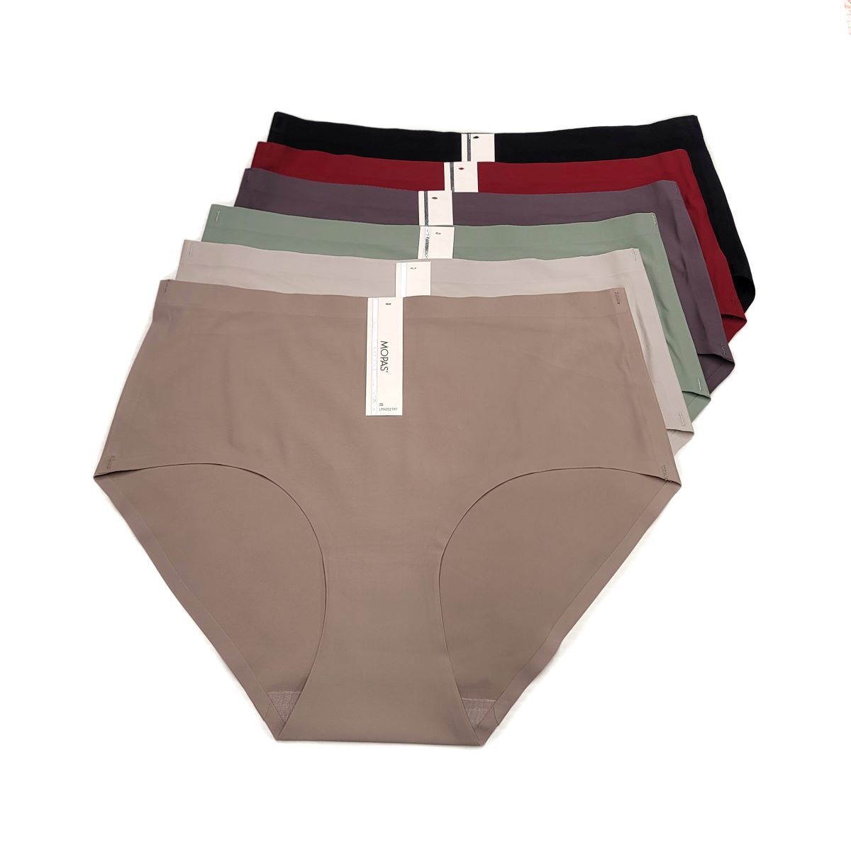 6pk Mopas Women’s Seamless Invisible Panties No Show Laser Cut Briefs Underwear