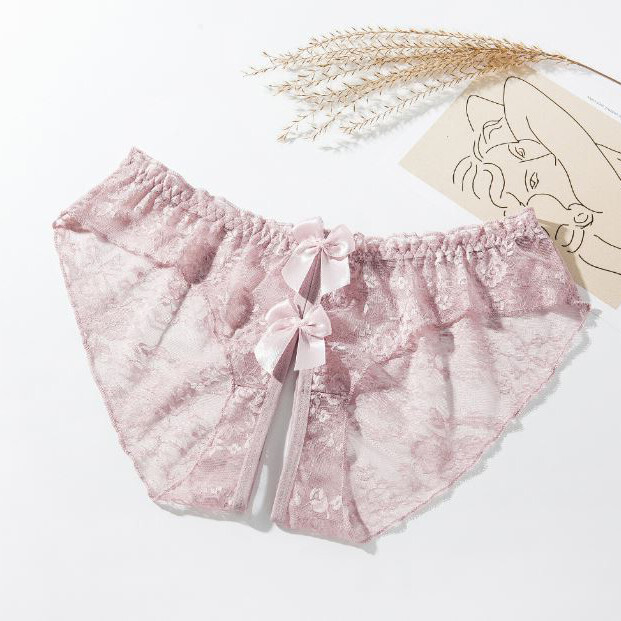 Womens Sexy Lace Briefs Crotchles G-string Thongs Lingerie Underwear Pa’