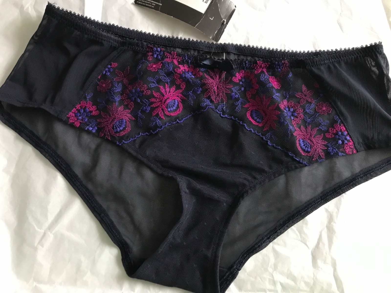 M@S Blue shorty knickers briefs NEW UK 10 X mesh BACK brief NEW