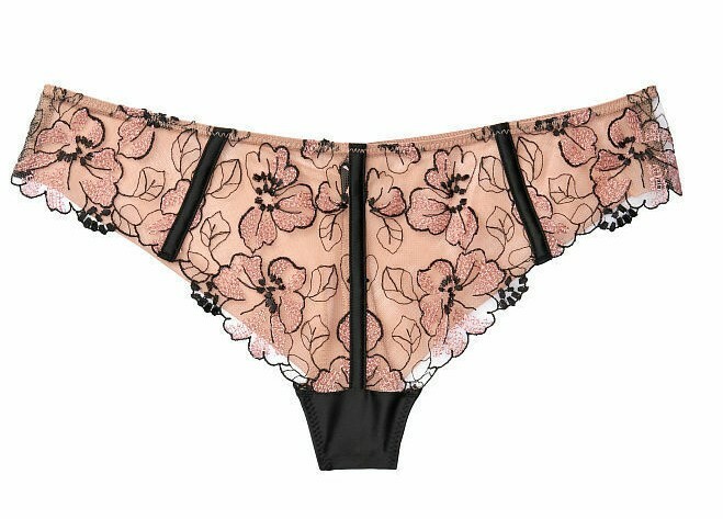 Victoria’s Secret Very Sexy Lace Appliqué Tanga Panty sz XL black