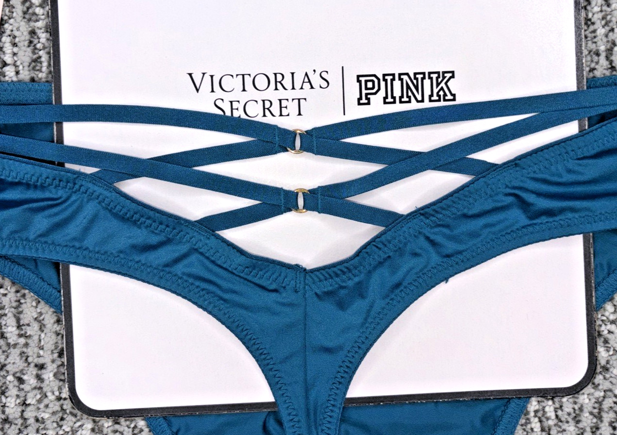 Victoria’s Secret Very Sexy NWT Small Jade Strappy High Waist Thong Panty