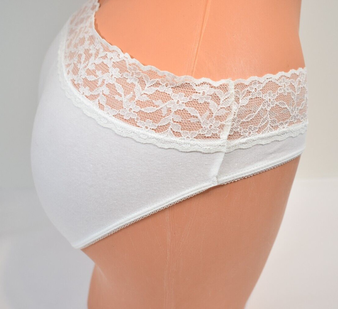 Women’s BP Under Cover 4 Pairs of White Hipster 97% Cotton Panty Size L