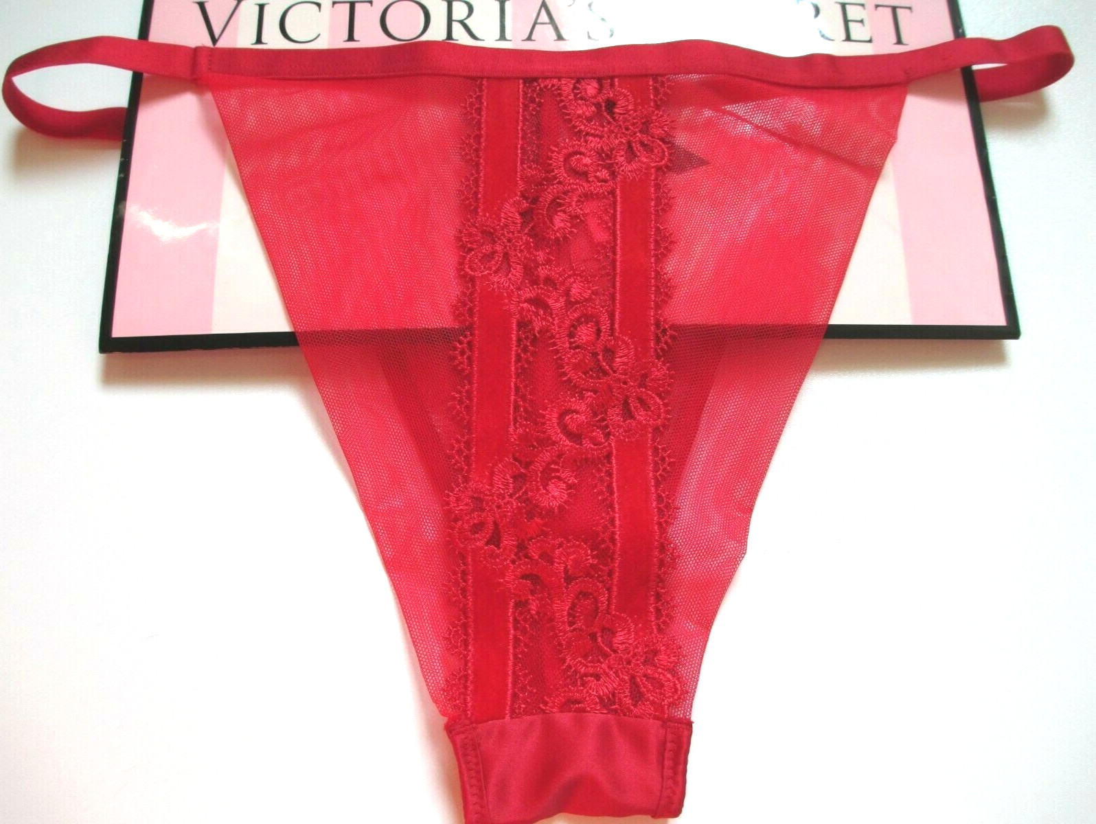 VICTORIA’S SECRET VERY SEXY Brazilian Panty S M L Red NWT Velvet Embroidery VS