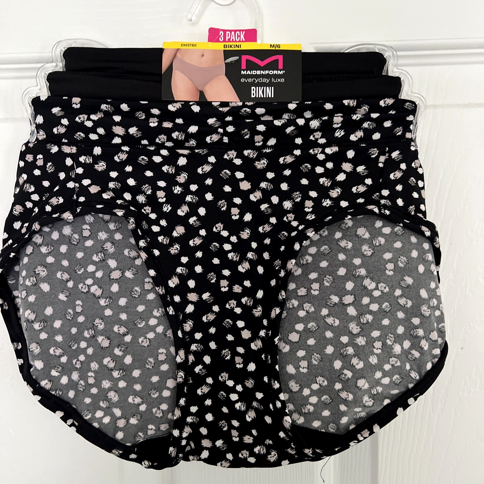 NEW 3 Pack Maidenform Everyday Luxe Bikini Panties M/6 Multi-Color DM3TBK