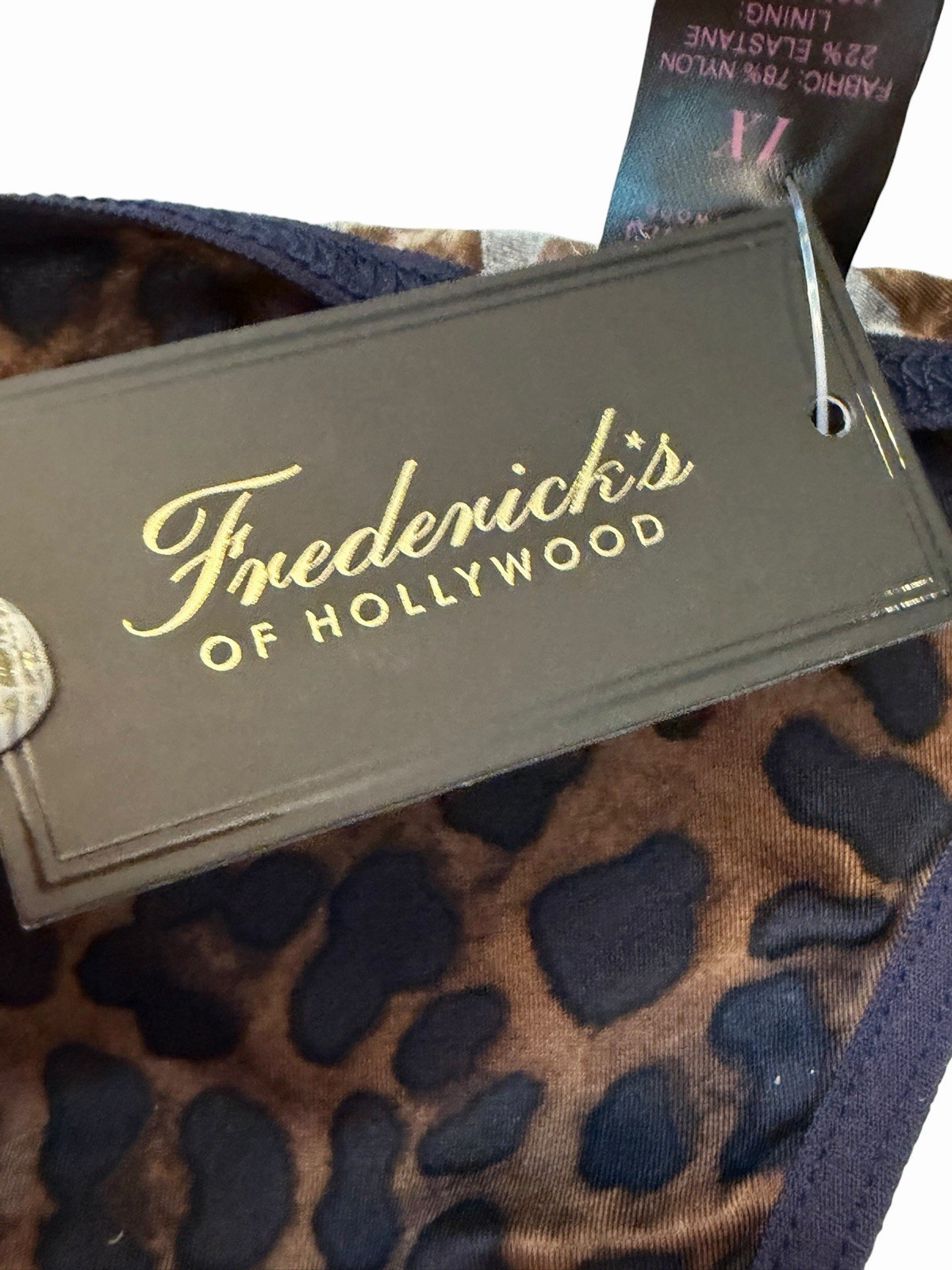 Blue Leopard Smooth Mini G-String Panty Size 1X FREDERICK’S OF HOLLYWOOD New