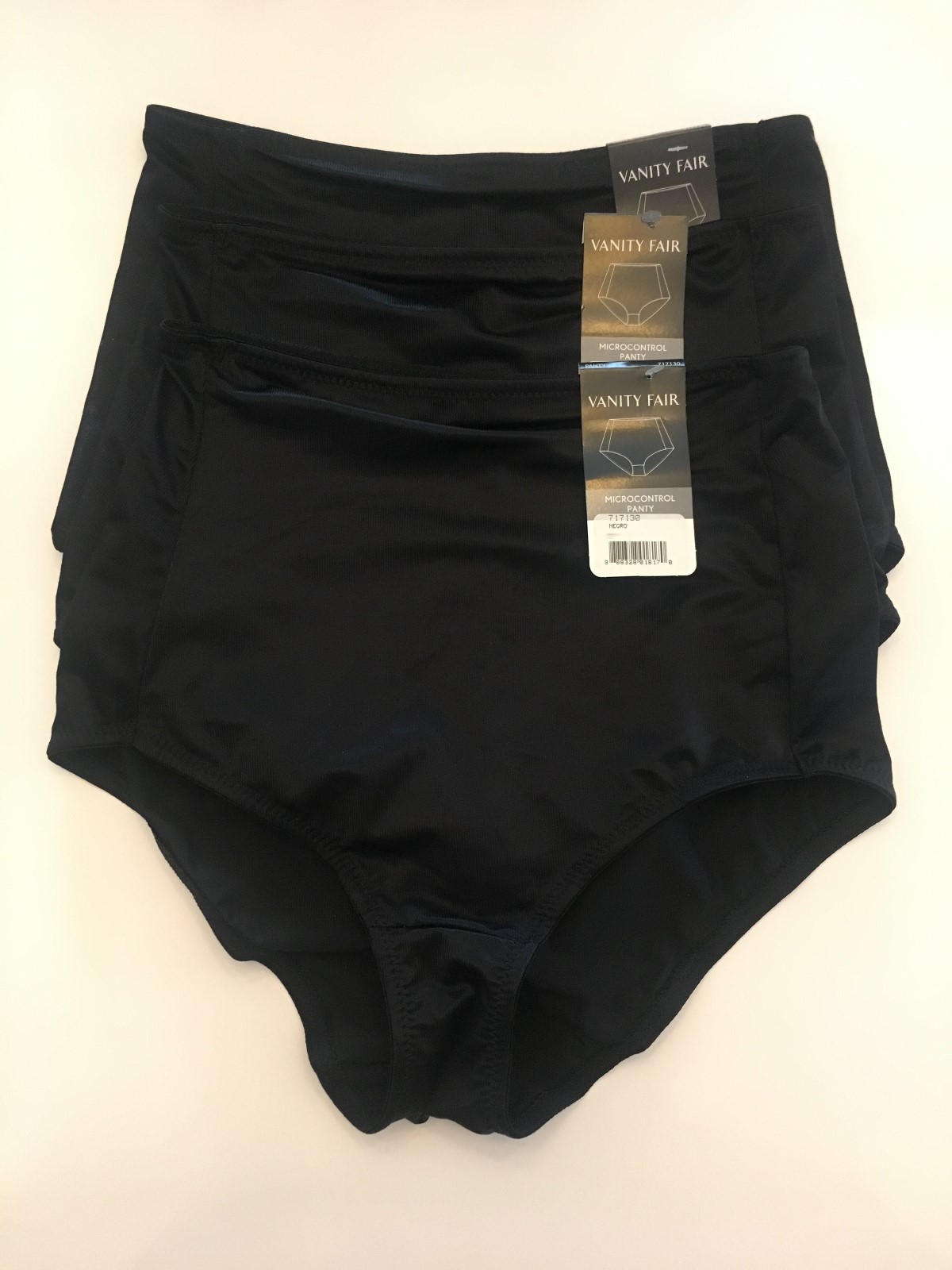 3 pairs Vanity Fair Micro Control Panty Brief, Black undershaper Size – M or XL