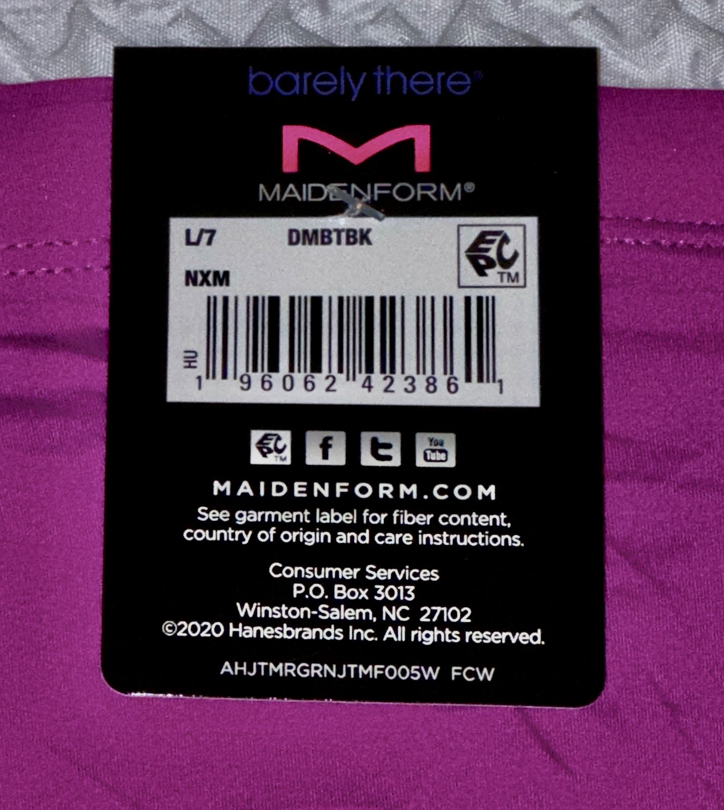 MAIDENFORM Barely There Invisible Look Razzle Purple Bikini Panty Women S M L XL