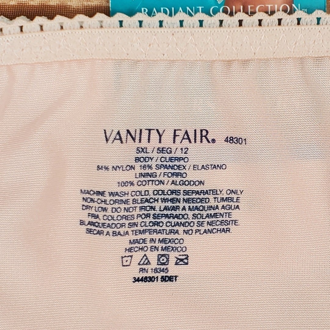 Vanity Fair Radiant Collection Undershapers Brief 5XL 12 Light Control 6 Pack