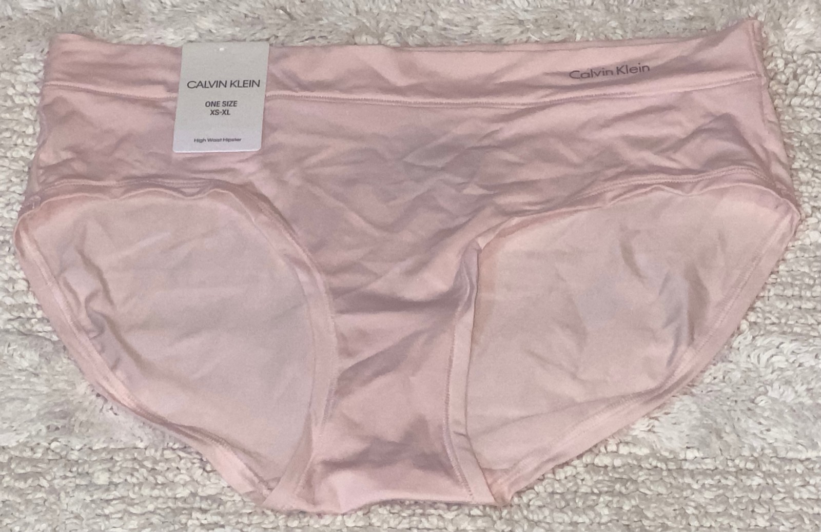 CALVIN KLEIN One Size Nymphs Thigh Pink High Waist Hipster Panty NEW Womens O/S