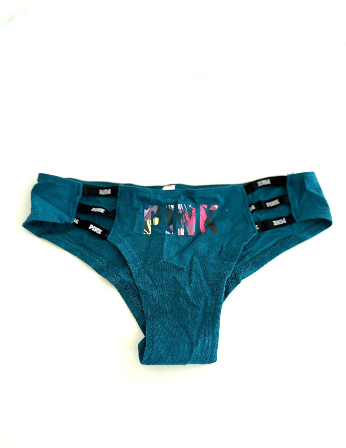 Victoria’s Secret PINK Sides Strappy Logo Cheekster Panty Deep Teal