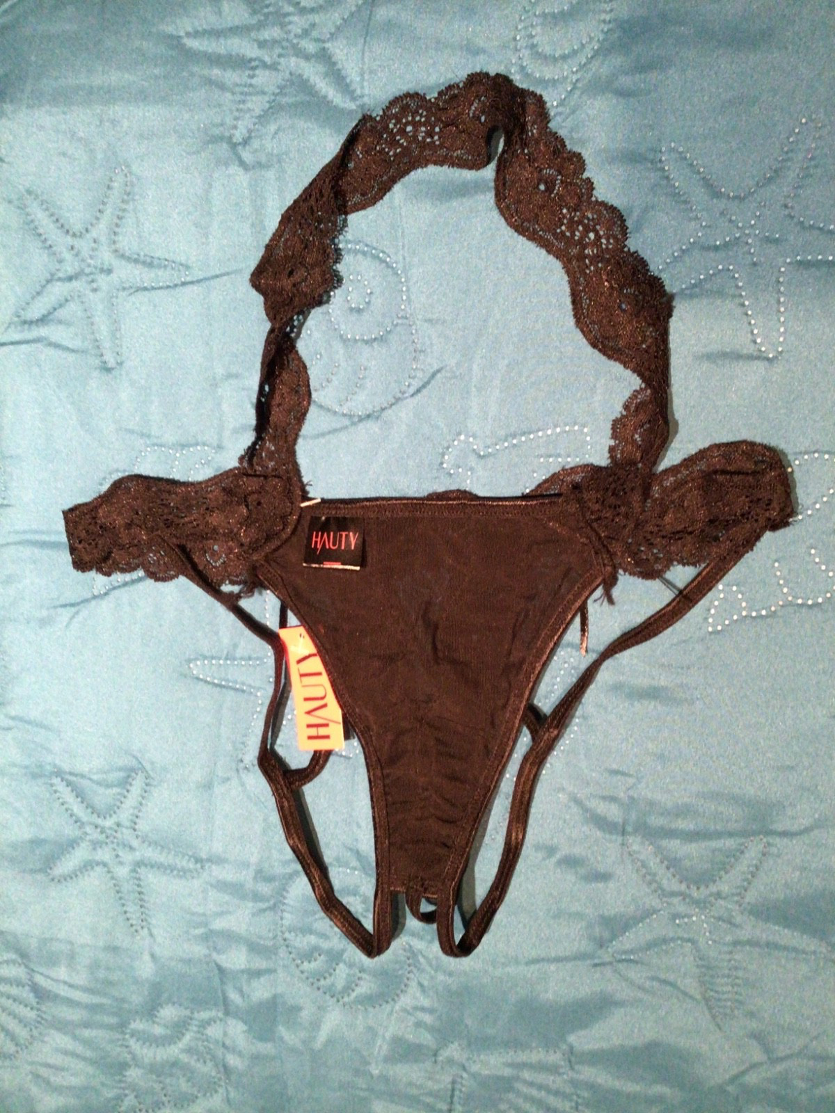 OPEN CROTCH TEDDY Black One Size New Never Worn