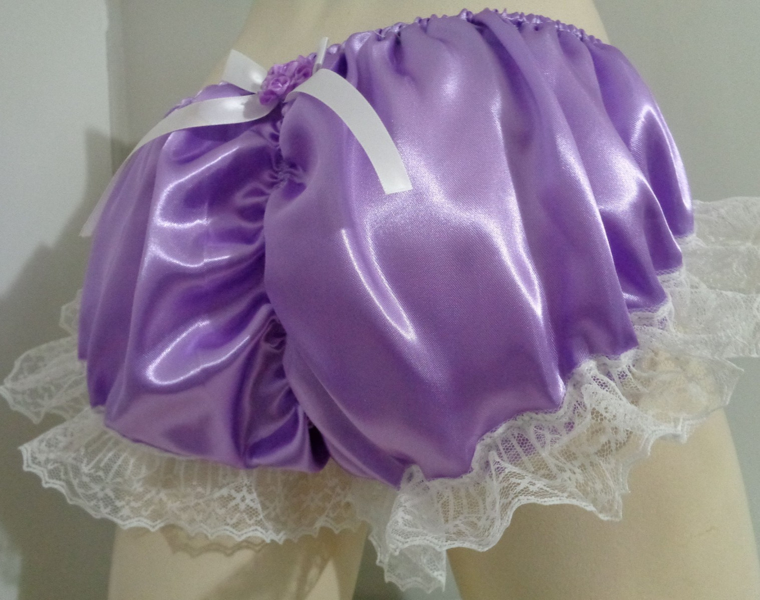 adult sissy lavender* *frilly men satiny bikini panties bloomer dress-up 33-47