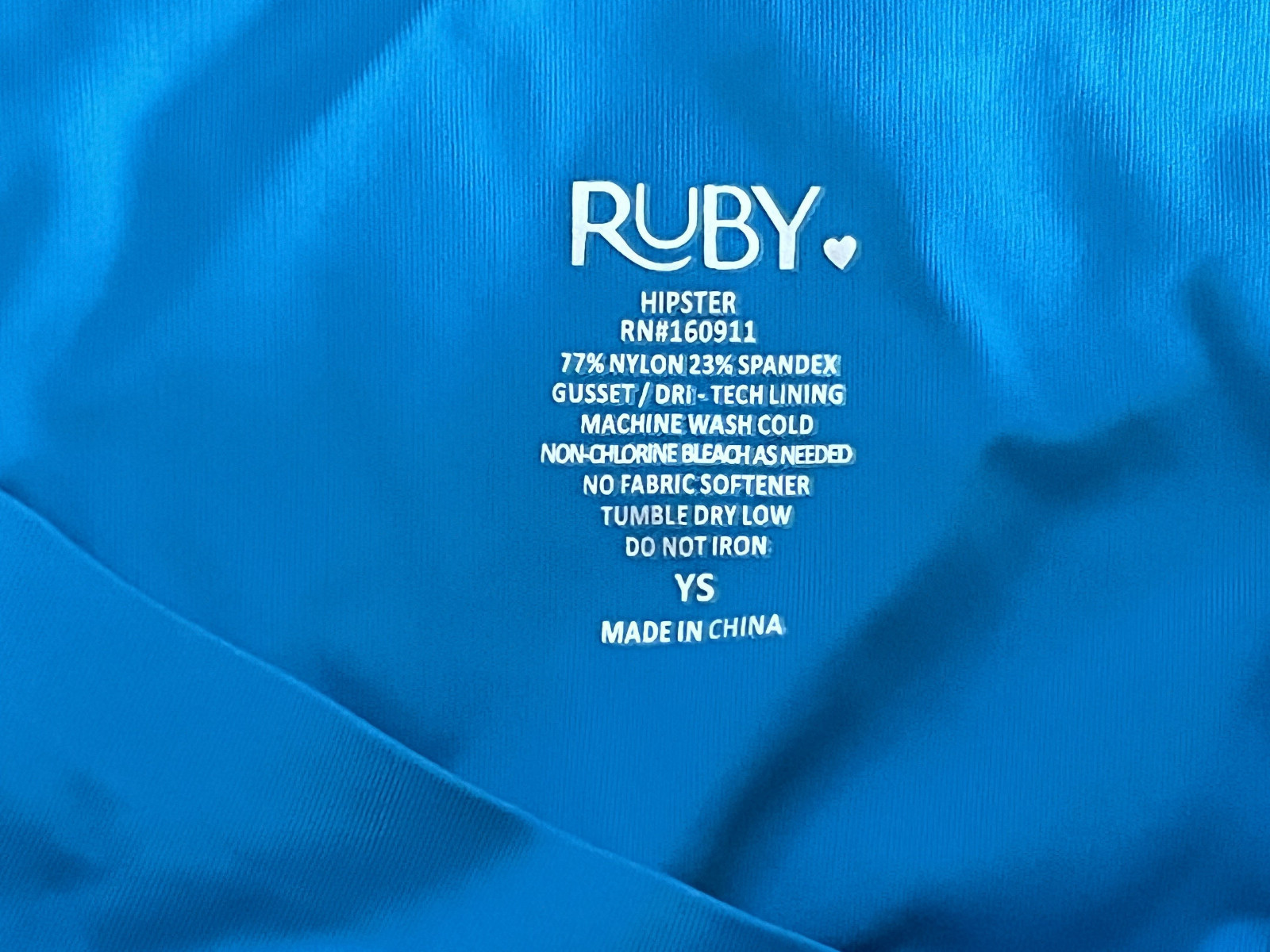 RUBY LOVE YS Leakproof Royal Blue Hiphugger Hipster Period Panties NWOT