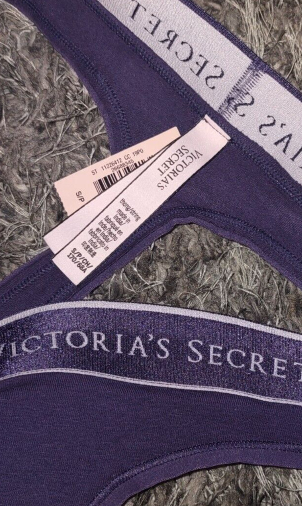 VS cotton logo thong NEW size small deep purple