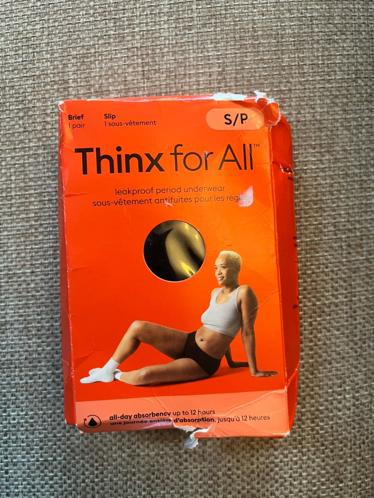 Thinx For All Period Underwear Brief Slip All-Day Absorbency Size S/P- Black New