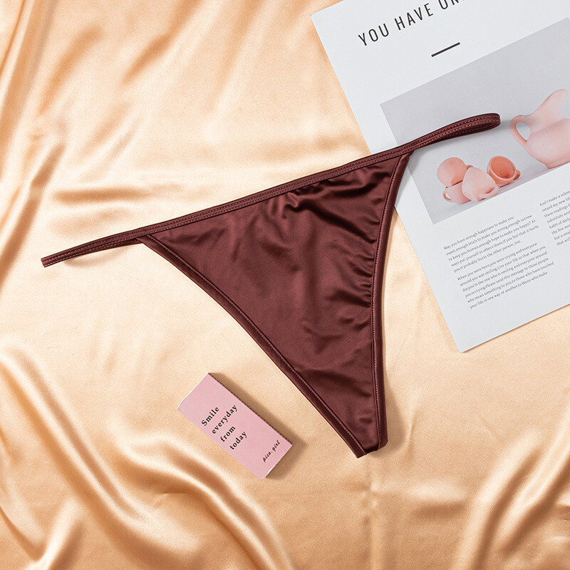 6PCS/LOT Sexy Ladies Womens Satin Panties Thongs G string Bikini Brief Underwear