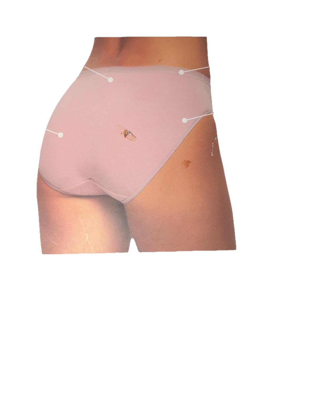 Felina Women’s Pima Cotton Blend Hi-Cut Panties 6-Pack Lace Trim Size S