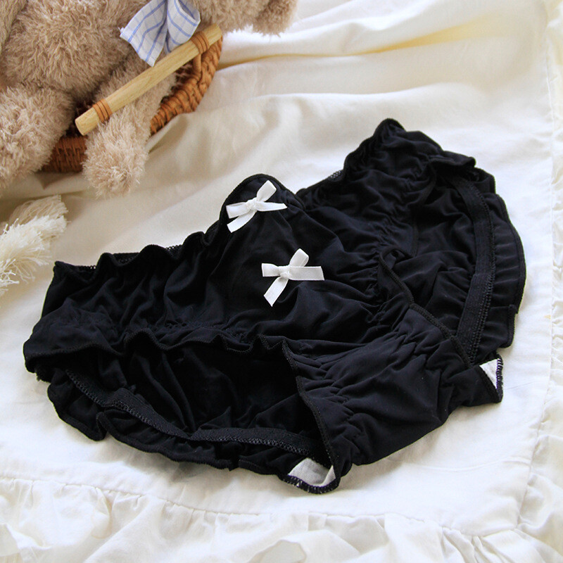 Black Women Underwear Wholesale Japanese Lace Sexy Girl Bow Waist Mesh Briefs