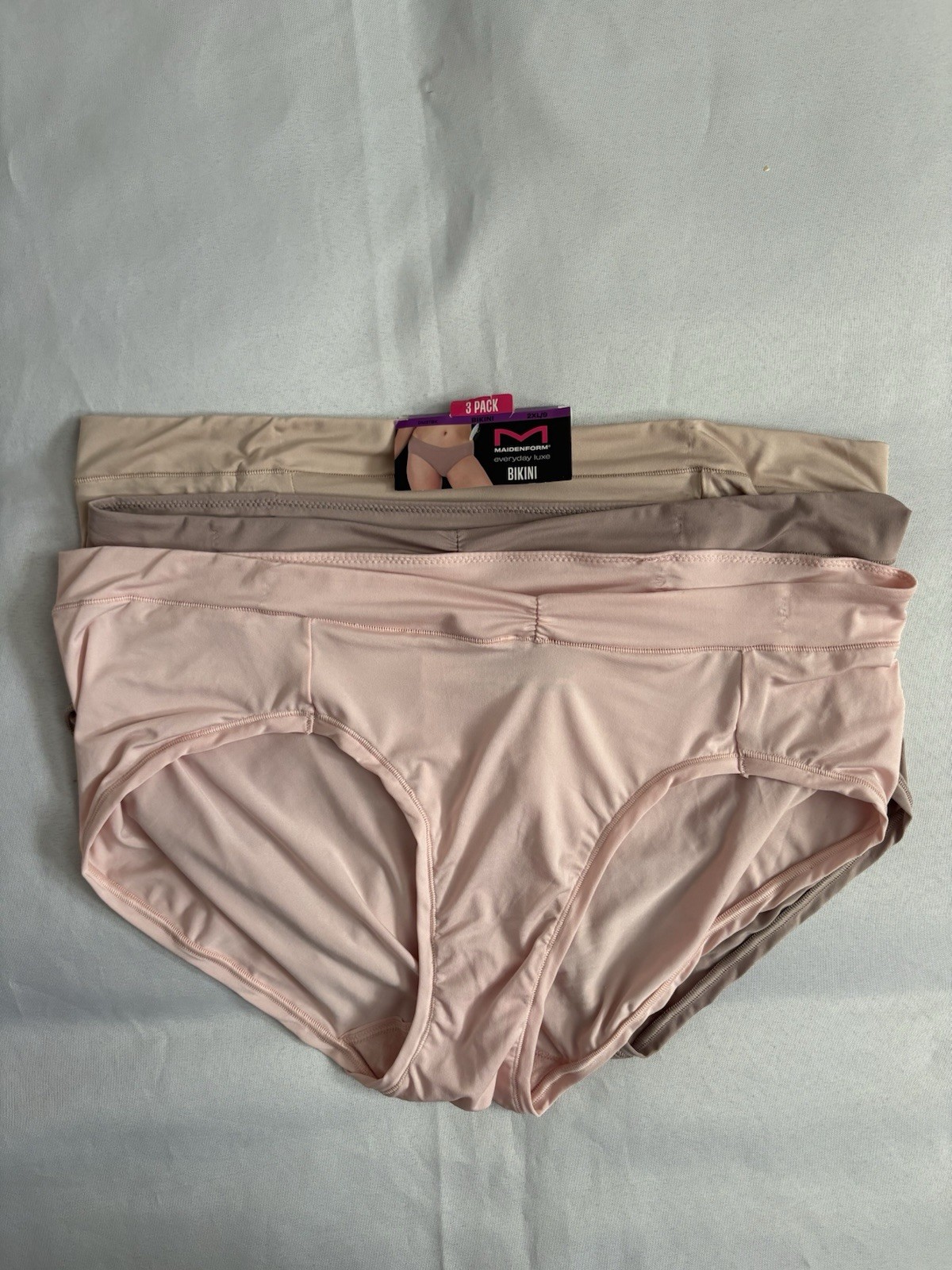 NEW Maidenform Everyday Luxe Bikini Panties 2XLarge Multi-Color DM3TBK 3 Pair