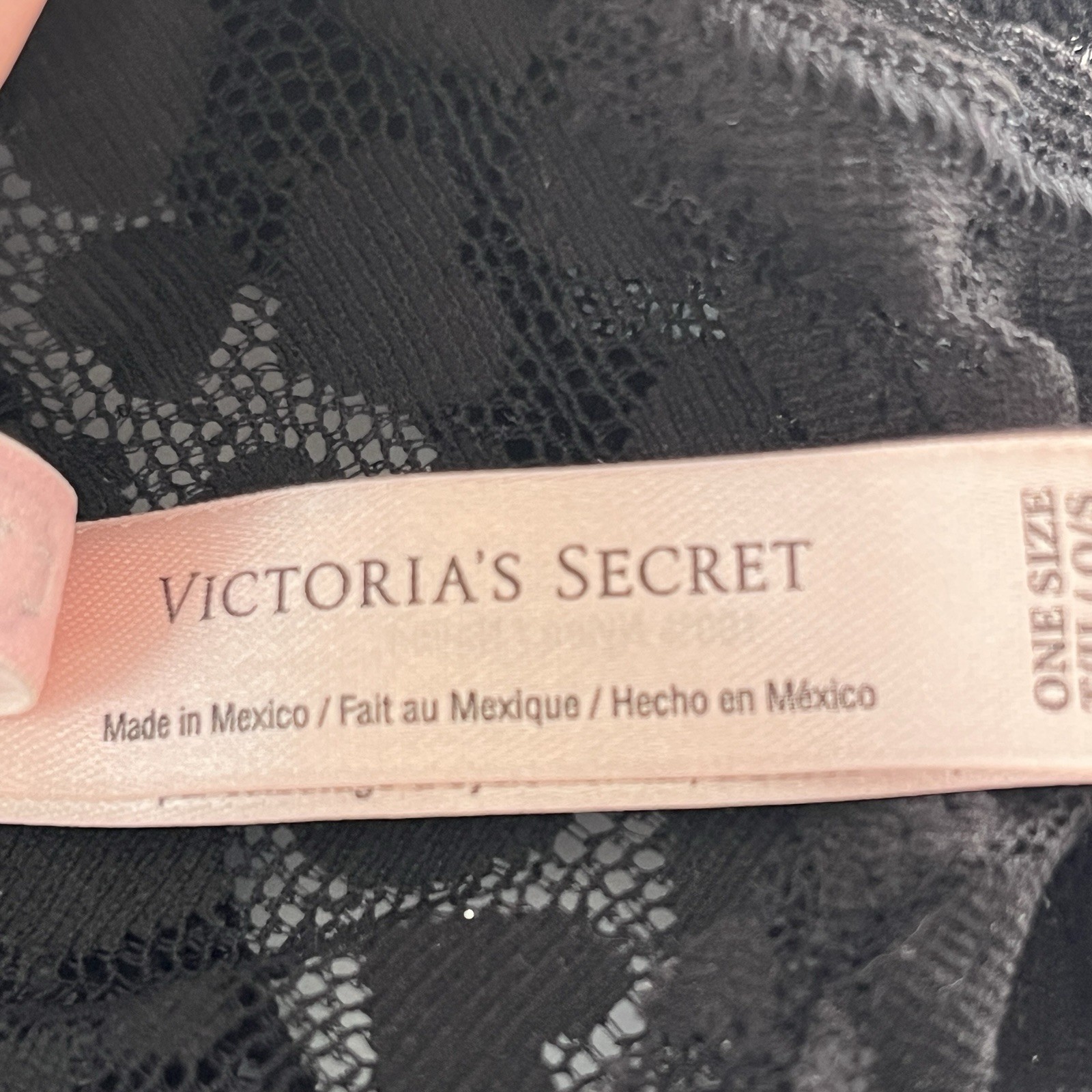 NEW Victorias Secret The Lacie Black Panties Sheer Lace Underwear One Size