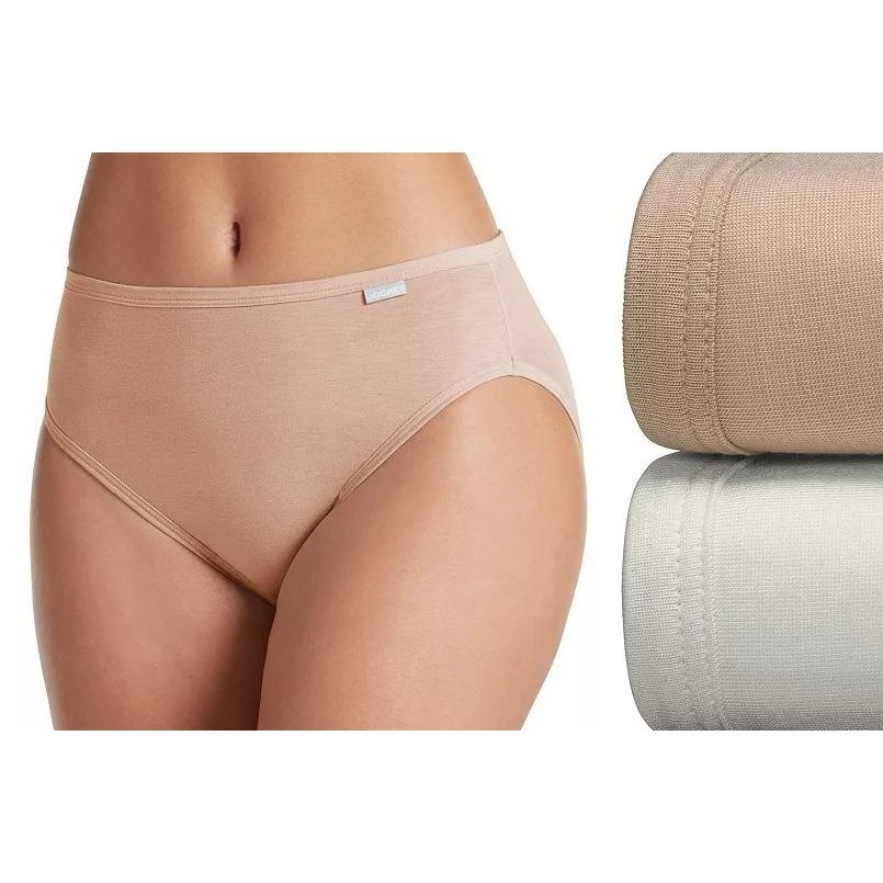 Jockey Supersoft French Cut Panty Women 8 Tan White 2-pk Elance 2071 MicroModal