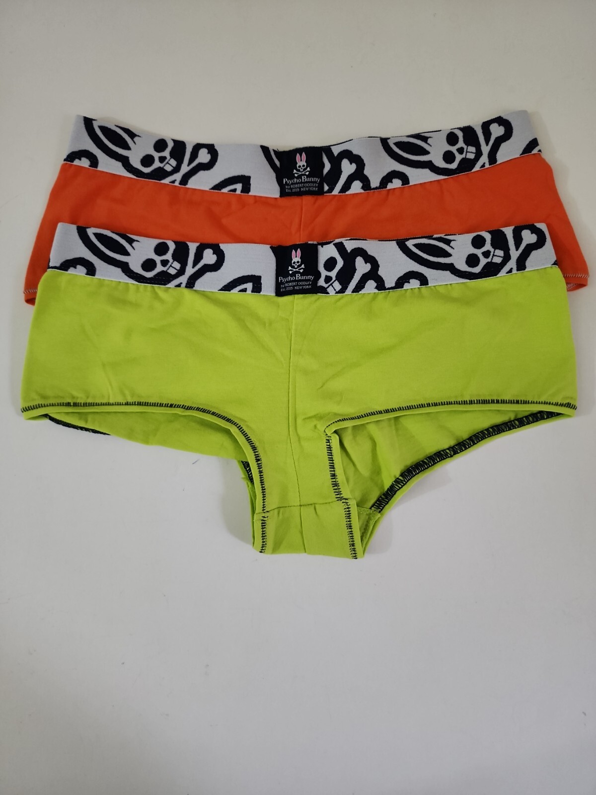 AUTHENTIC Psycho Bunny Women’s Panties Shorts 2 Pcs Orange & green Size XS NEW!