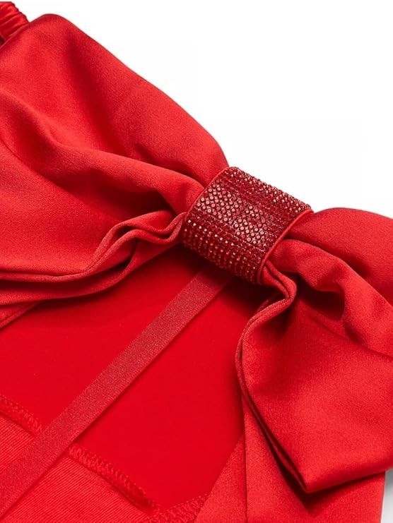 Victoria’s Secret Dream Angel Satin Twinkle Bow V-String Panty Red Rhinestone M