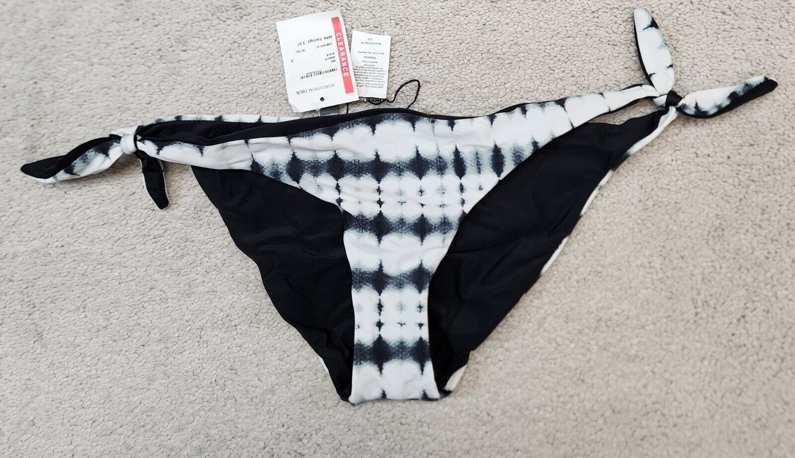 Black & White Tye Dye Hipster Bikini Panty Large NWT Sexy