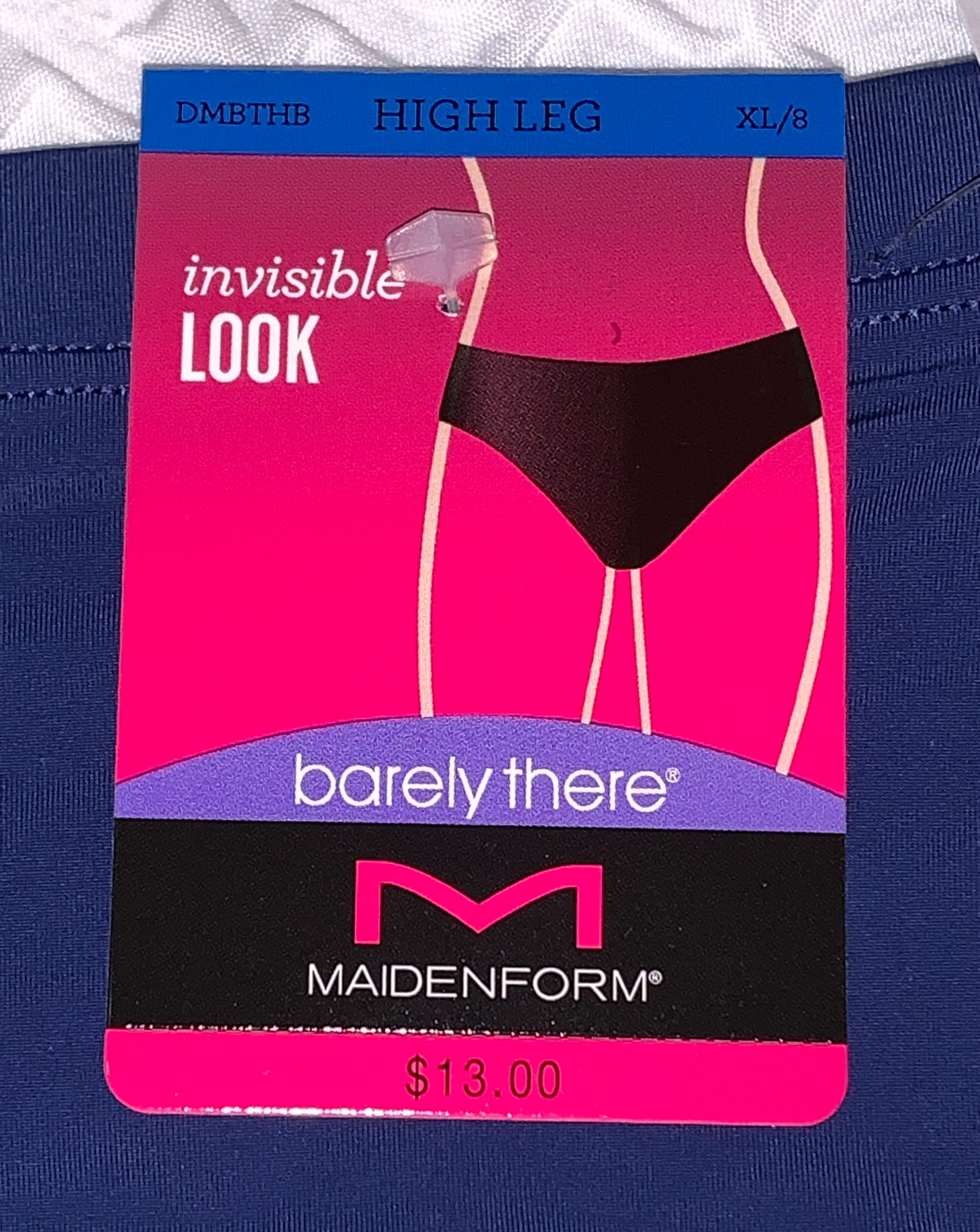 MAIDENFORM Barely There Navy Eclipse Invisible High Leg Panty Women S M L XL 2XL