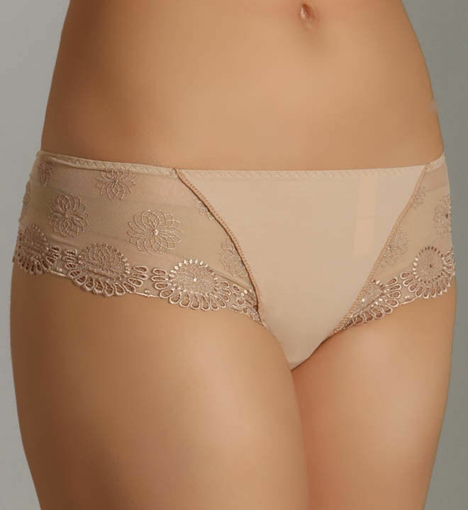 NWT SIMONE PERELE 115630 “Romance” Lace Boyshorts, Beige, XL (5), France
