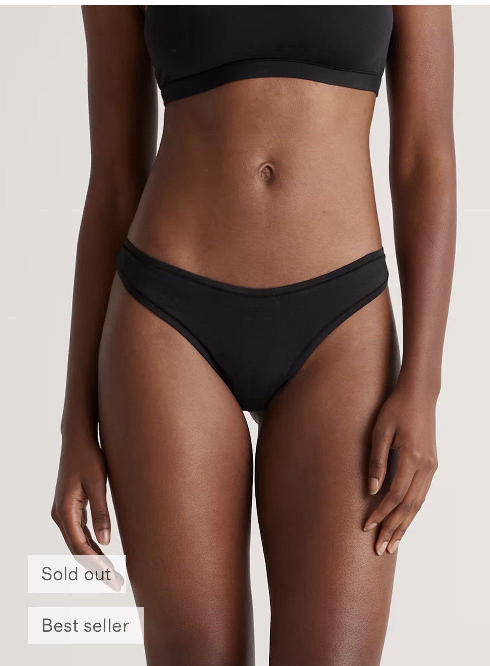 NWOT Quince Women’s L Organic Cotton High Cut Thong 6 Pack( Not Black) Sand