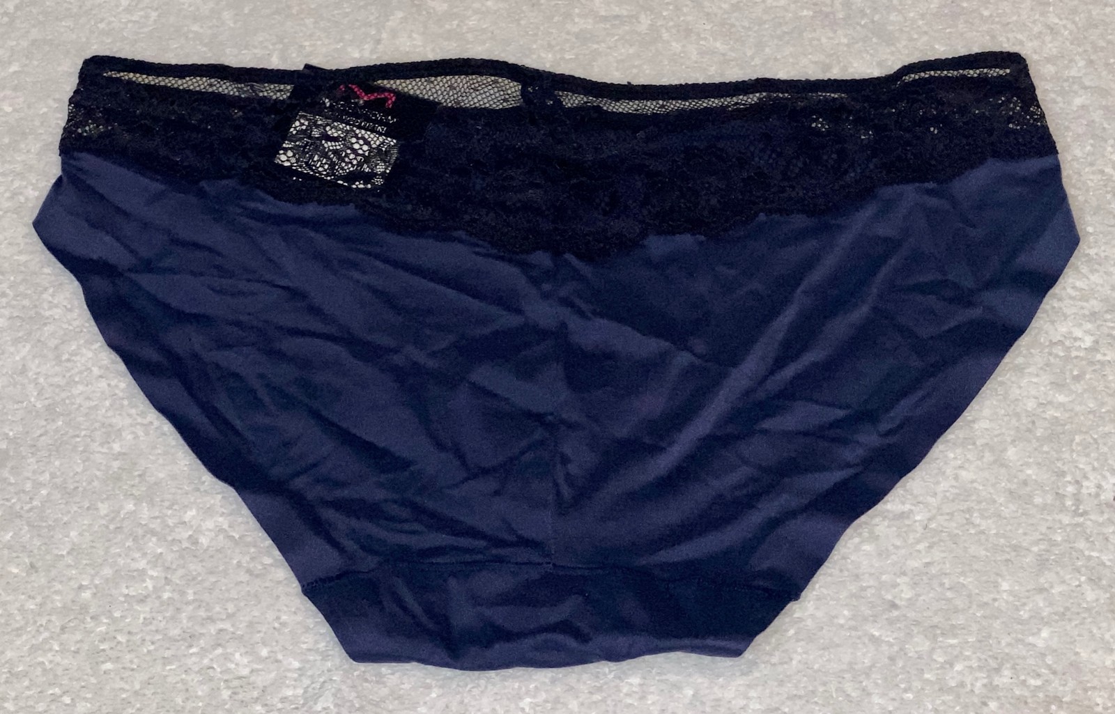 MAIDENFORM Comfort Devotion Embellished Navy Blue Black Bikini Panty Womens XL 8